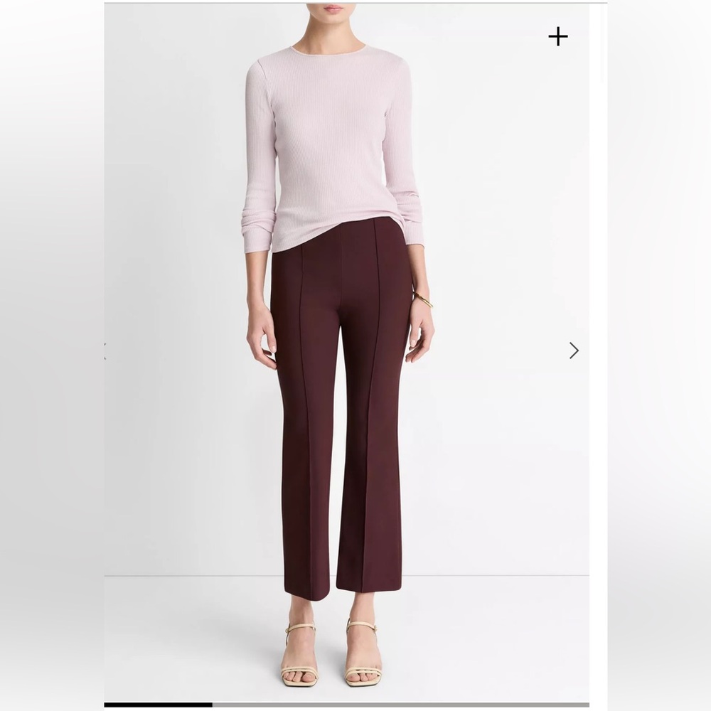 Vince Niki Mid-Rise Pintuck Crop Flare Pant Size XS - Picture 5 of 10